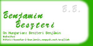 benjamin beszteri business card